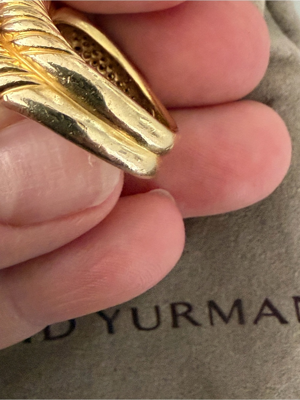 DAVID YURMAN 18K GOLD LABYRINTH  DIAMOND RING size 7.5 - Picture 7 of 9